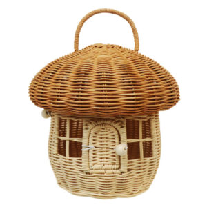 Alternative view of Wind Acorn Pure Hand-woven Rattan Hand Bag Mushroom