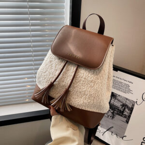 Winter Plush Women's Backpack Casual Fashion Tassels