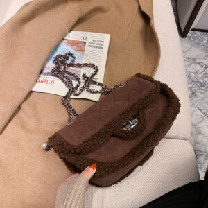 Alternative view of Women's Autumn And Winter Fashion Rhombic Chain Cross-body Lamb Wool Bag