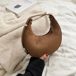 Alternative view of All-match Crescent Armpit Tide Textured Handbag