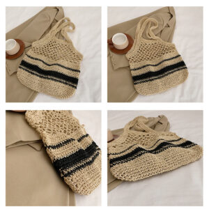 Alternative view of Grass Woven Hollow Bag Single Shoulder Handle