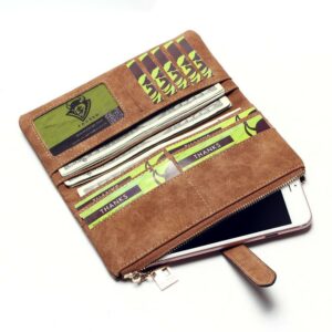 Alternative view of Korean version of the retro matte leather two-fold draw long wallet multi-card lady wallet