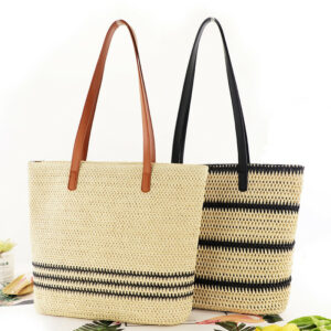 Alternative view of Fashion One Shoulder Straw Bag Casual Women's Beach