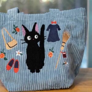 Alternative view of Zipper Handheld Makeup Corduroy Embroidered Handbag