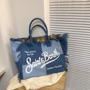 Women's Korean-style Letter Tassel Canvas Bag With Large Capacity