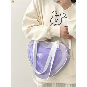 Alternative view of Simple All-match Heart-shaped Transparent Hand Crossbody Bag