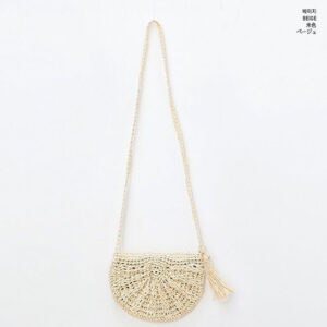 Alternative view of Women's Fashion Casual Handmade Straw Woven Shoulder Tassel Beach Bag