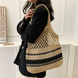 Grass Woven Hollow Bag Single Shoulder Handle