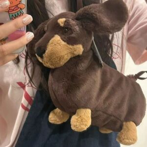 Alternative view of Plush Doll Sausage Dog Doll Crossbody Shoulder Bag