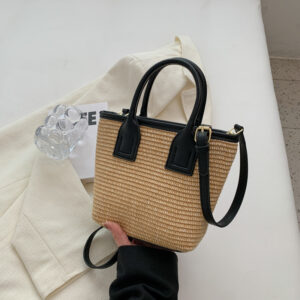Alternative view of Women's Straw Woven High-grade Portable Bucket Bag