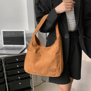Fashion Trend High Capacity Corduroy Shoulder Bag