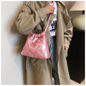 Alternative view of Fashion Shoulder Bags Embroidered Space Cotton Bucket Women's New Niche Popular Shoulder Messenger Bag