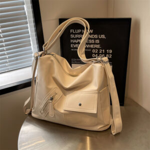 Alternative view of Backpack Retro Soft Leather Large Capacity Multiple Back Methods