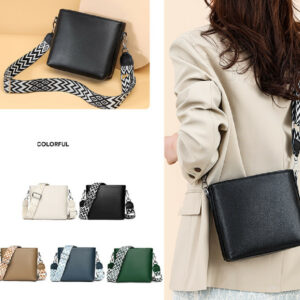 Solid Color Broadband One-shoulder Crossbody High Sense Simple Bucket Bag