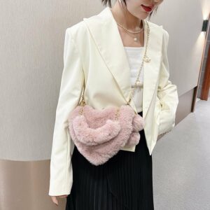 Alternative view of Women's Fashion Love Imitation Rex Rabbit Plush One-shoulder Crossbody Bag