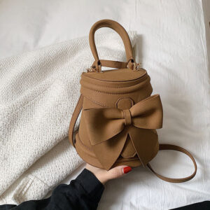 Bucket Bag Shoulder Messenger Girly Sense Bowknot Fashion Handbag For Ladies