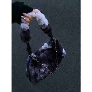 Alternative view of Large Capacity Plush Tote Shoulder Crossbody Chain Bag