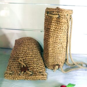 Alternative view of Fashion Crochet Backpack Large Capacity Photo Vacation Beach Shopping Straw Bag