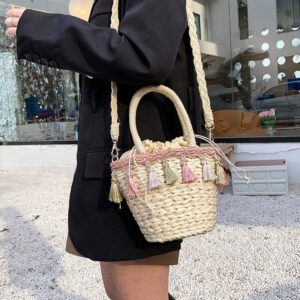 Tassel Single Shoulder Crossbody Straw Woven Bag