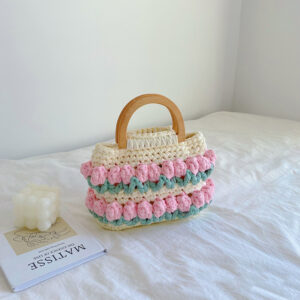 Alternative view of Tulip Bag Hand-woven Bag Cloth Strip Crochet