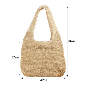 Alternative view of One-shoulder Straw Bag Hand-woven Large Capacity
