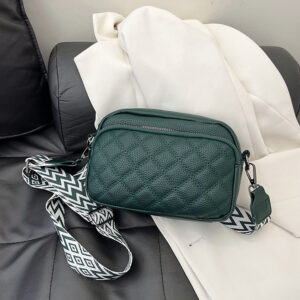 Alternative view of All-match Diamond Pattern Soft Leather Shoulder Messenger Bag