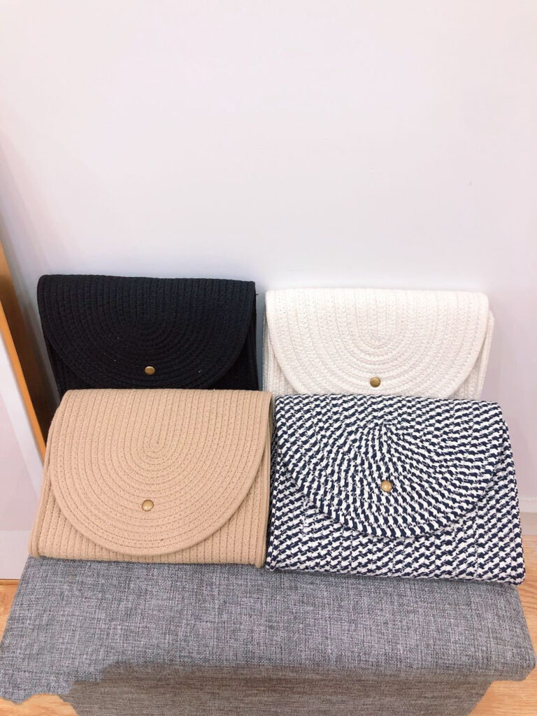 Women's Summer Straw Woven Cotton Thread Bag