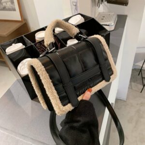 Alternative view of One-shoulder Messenger Portable Furry Small Square Bag