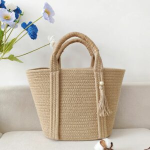 Alternative view of Women's Fashion Simple And Versatile Cotton Rope Woven Bag