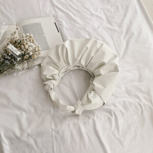 Alternative view of Niche Design Fold Cloud Small Bag Casual Soft Leather Handbag Female Round Messenger Bag