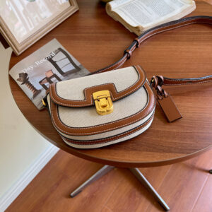 Alternative view of New Saddle Bag Commuter Shoulder Canvas Contrast Color Square Bag
