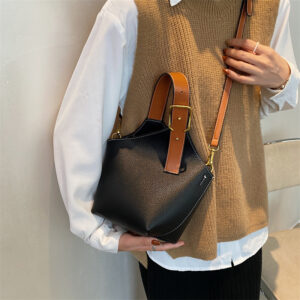Alternative view of Autumn And Winter Single Shoulder Bucket Bag Cross Body