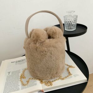 Alternative view of Women's Fashion Drawstring Anti-theft Fur Ball Shoulder Crossbody Bag