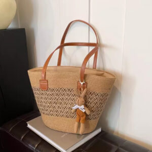 Alternative view of Tote Seaside Large Capacity Woven Shoulder Bag Rattan Woven