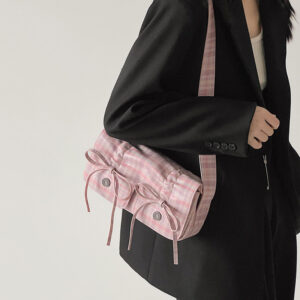 Alternative view of Bow Pleated Underarm Bag Simple Shoulder Messenger Bag