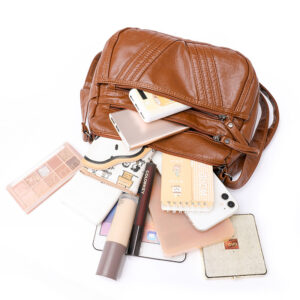 Alternative view of Women's Fashion Casual Crossbody Soft Leather Multi-pocket Shoulder Bag