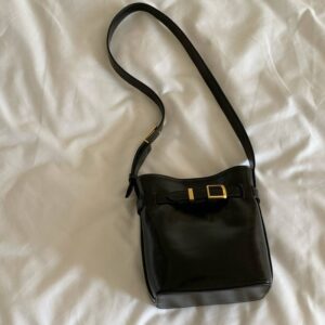 Alternative view of Oil Wax Leather Shoulder Messenger Bag Retro Simple Bucket Bag