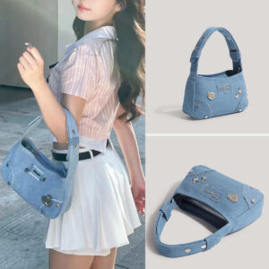 Retro Minority Design Small Handbag Summer New Metal XINGX Denim