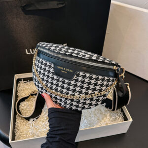 Alternative view of Women's Fashion Houndstooth Chest Bag Shoulder Bag