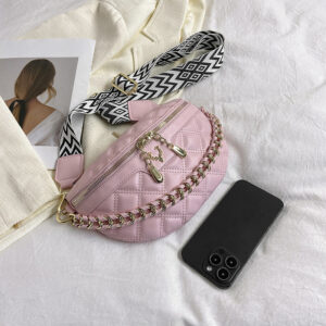 Alternative view of Chain Texture Slanted Chest Bag Women's Shoulder