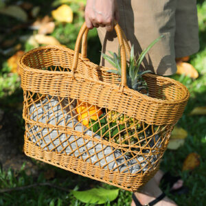 Alternative view of Picnic Basket Ins Style Props Rattan-like Hand-made Shopping Basket