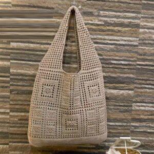 All-matching Solid Color Knitted Shoulder Bag