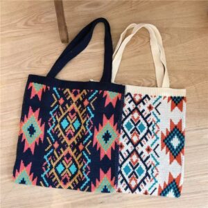 Alternative view of Retro Ethnic Style Wool Woven Bag All-matching