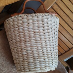 Alternative view of Birds Embroidered And Rope Paper Beads Wooden Decorated Straw Fabric Bag