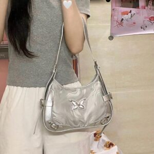 Alternative view of Niche Retro Butterfly Contrast Color Motorcycle Underarm Bag For Women