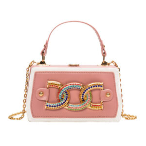 Alternative view of Colored Diamond Luxury Design Box Bag Messenger Shoulder Bag