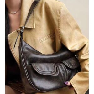 Alternative view of One-shoulder Maillard Distressed Underarm Bag Women