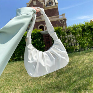 Female Cloud Fold Baguette One-shoulder Messenger Handbag