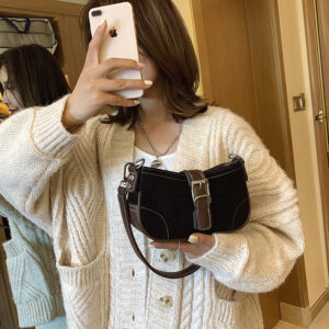 Contrast Small Square Bag Wide Shoulder Strap