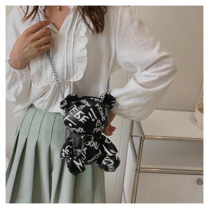 Alternative view of Bear Graffiti Bucket Bag Portable Shoulder Messenger Bag For Women